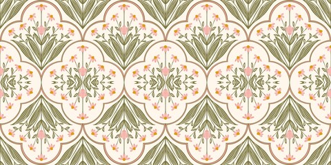 Seamless watercolour and unique floral pattern background for covers, notes, Soft backgrounds colour. Watercolour art work. Flower stalk. Pink flower.