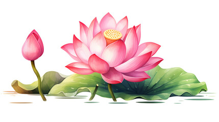 Beautiful Banner Poster Featuring Pink Egyptian Lotus Water Lily Flow Design