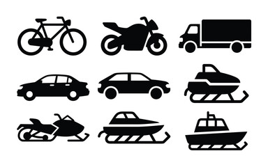 Transport Elements Icon Set for Infographics and UI
