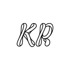 KR monogram logo design letter text name symbol monochrome logotype alphabet character simple logo