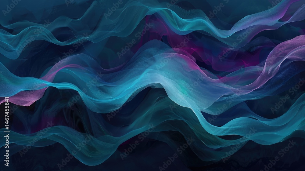 Poster abstract blue color wave flowing express the energetic ripple. seamless texture of vividness curve s