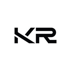 KR monogram logo design letter text name symbol monochrome logotype alphabet character simple logo