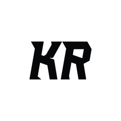 KR monogram logo design letter text name symbol monochrome logotype alphabet character simple logo