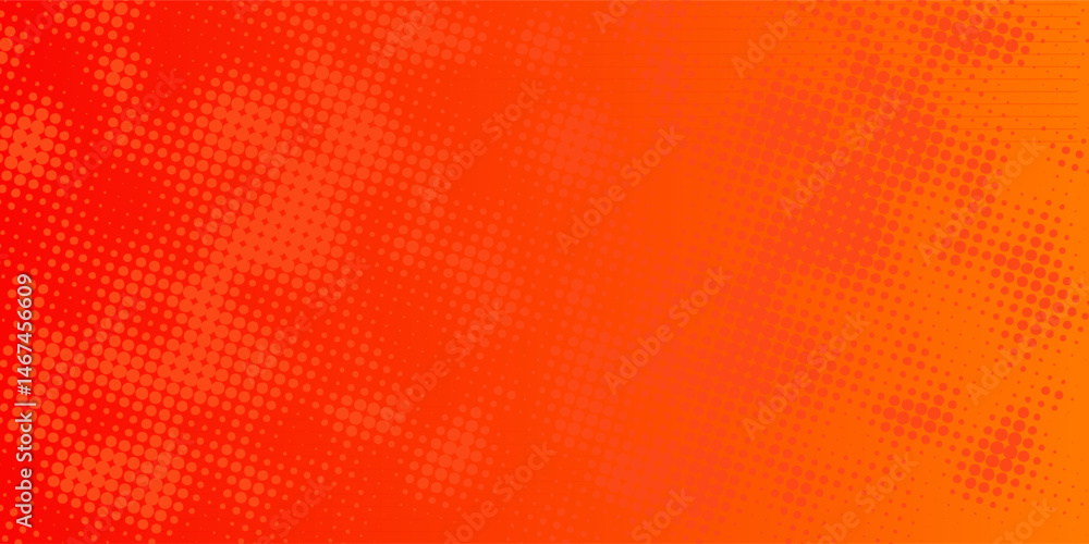 Poster dots halftone orange color pattern gradient texture with technology digital background. dots pop art
