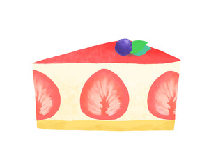 ブルーベリーの乗った苺のケーキ