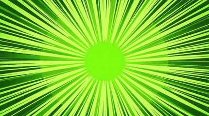 Obraz premium Vibrant green radial burst with bright center and dark outer edges