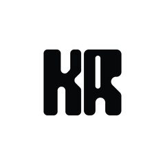 KR monogram logo design letter text name symbol monochrome logotype alphabet character simple logo