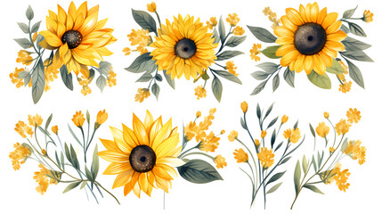 Professional Beautiful Floral Collection with Sunflowers Bouquet for Various Uses
