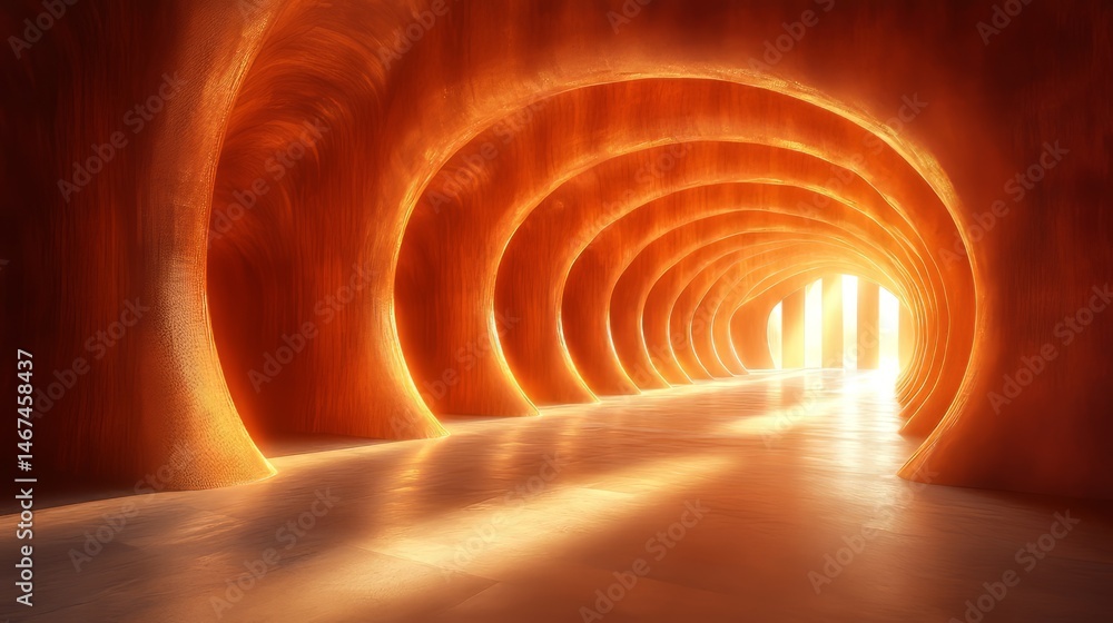 Poster tunnel of light: an evocative architectural rendering captures a mesmerizing perspective of a tunnel
