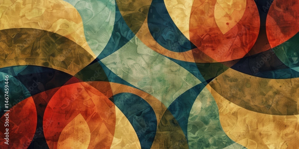 Poster grunge abstract background with overlapping colorful shapes and textures. background image of vibran