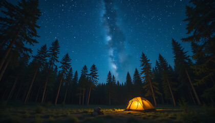 Tent Under Starry Sky
