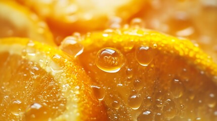 Citrus Slice with Water Droplets