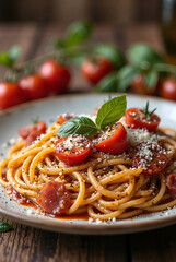 spaghetti with tomato sauce