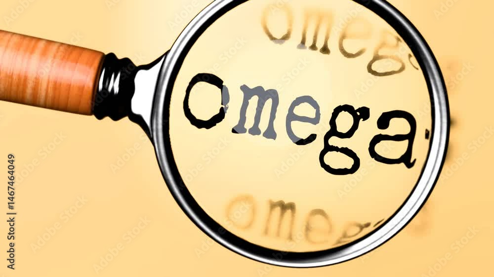 Aufkleber omega-6 under careful examination. focusing on omega-6, analyzing it, taking a closer look. concentr