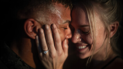 Fototapeta premium Loving couple with forehead touch