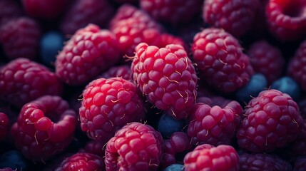Fresh Raspberries and Blueberries