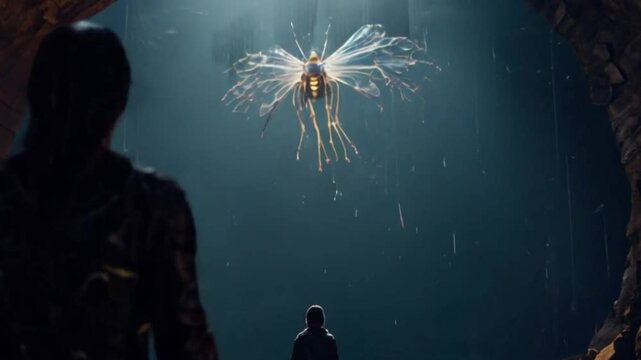 world of fantasy of atlantis , ai video generative