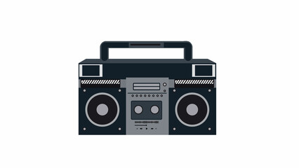 Retro Boombox Radio – Vintage Cassette Player Vector Illustration