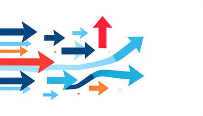 Arrows merger. Abstract diversity arrow merge, unity partnership teamwork company consolidate collaboration concept, business partner alliance together path mix vector illustration arrow, merger, 