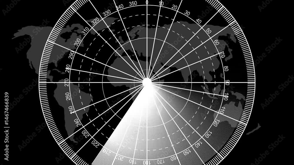 Poster radar hud call holographic animation. hud signal transmitted sonar radar. glow map background. radar