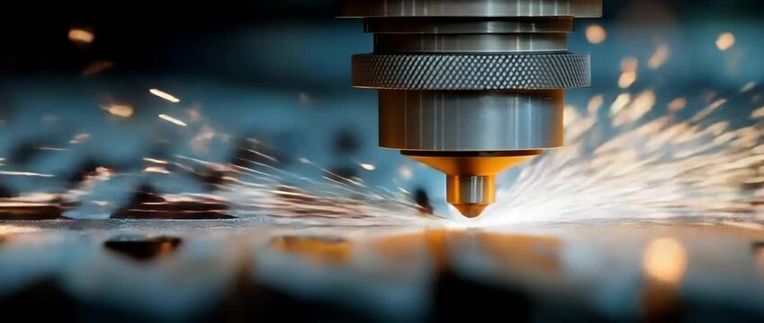 Cutting metal with a CNC laser and gas is a modern industrial technology.