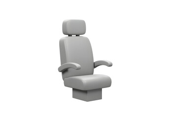 3D pastel grey curved passenger seat icon