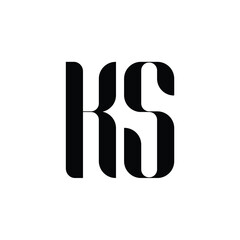 KS monogram logo design letter text name symbol monochrome logotype alphabet character simple logo