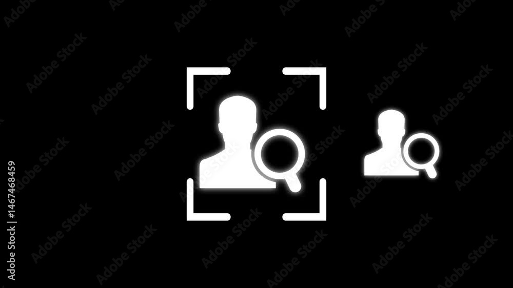 Poster business customer searching target or employment sign searching with magnifynig icon . human resourc