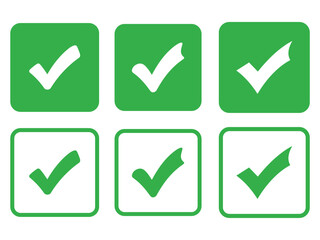 green checkmark icon set vector 
