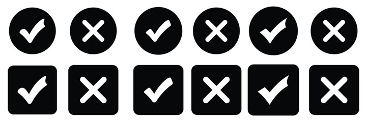 Obraz premium Checkbox icon set vector on white background