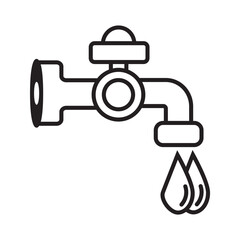 Water tap icon with line style