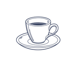 Beautiful cup plate vector art illustration