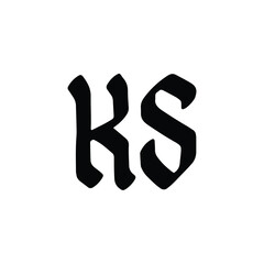 KS monogram logo design letter text name symbol monochrome logotype alphabet character simple logo
