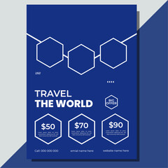 Travel flyer design. Business Travel flyer.Creative travel and holiday social media post business flyer template.