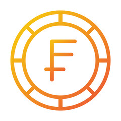 Swiss Franc Icon in Gradient Style