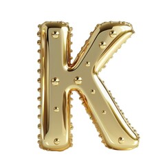 Obraz premium Golden letter k alphabet design on white background