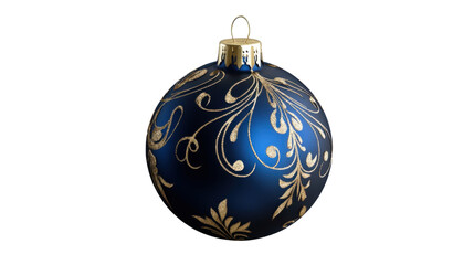 dark blue Christmas ball on white background