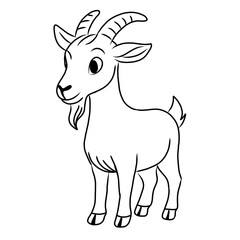 goat animal illustration for colouring book
