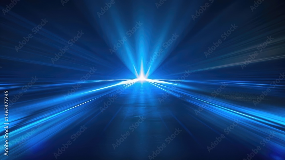 Poster abstract picture of blue light particle with digital technology style design connecting become dynam