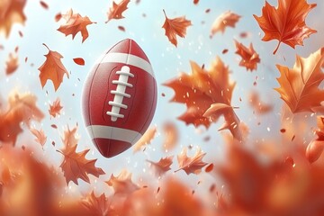 Autumn American Football, A seasonal celebration of sports and changing leaves