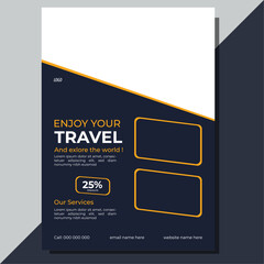 Travel flyer design. Business Travel flyer.Creative travel and holiday social media post business flyer template.