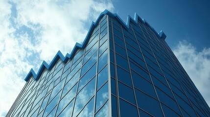 Modern glass architecture reflecting the sky, showcasing contemporary office building design and commercial property aesthetics in cityscapes