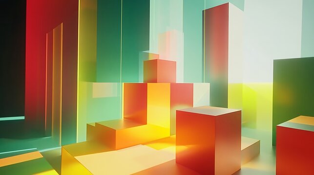 Abstract geometric shapes in vibrant colors (30)