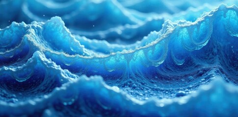 Abstract swirling blue ice waves, fractal texture, antarctic, pattern, waves
