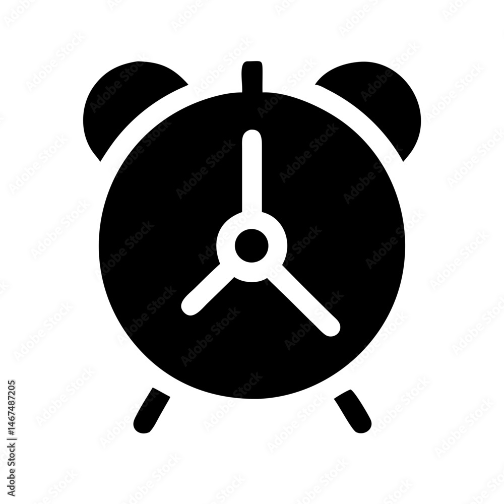 Aufkleber alarm clock silhouette on transparent background for web and graphic design