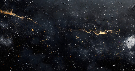 black distressed overlay background with tiny white particles scattered across it, creating an impression of stars or snowflakes in the night, dark background, matrix-like code