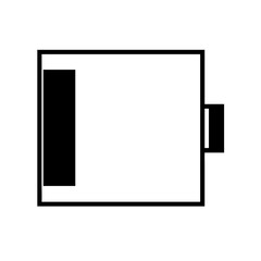empty horizontal battery silhouette on transparent background for web and graphic design