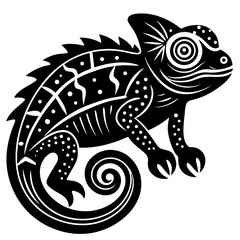 chameleon on a white background