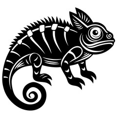 chameleon on a white background