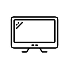 tv or monitor silhouette on transparent background for web and graphic design